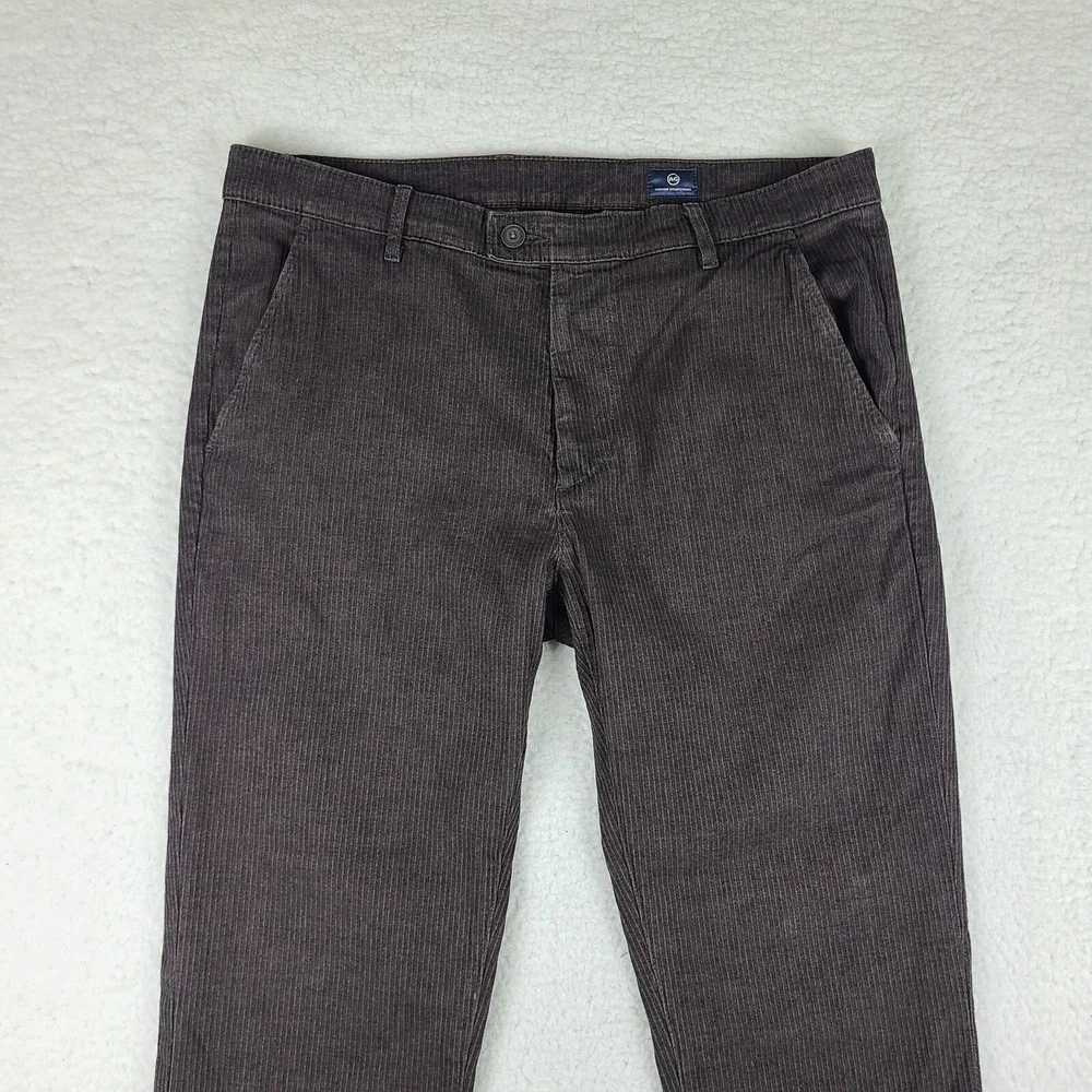 AG Adriano Goldschmied Pants Mens 36x32 Dark Brown The Marshall Slim Trousers EC